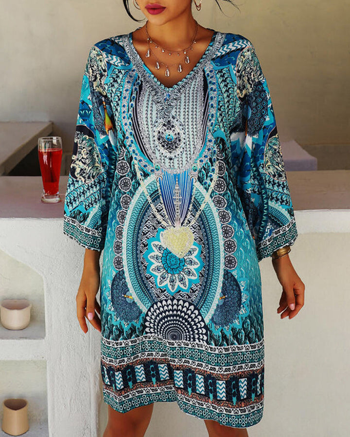 Emelia | Vibrant Bohemian Print Dress