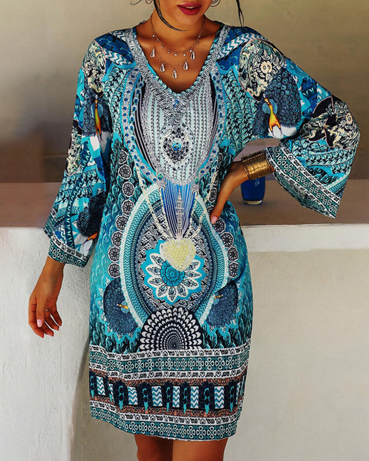 Emelia | Vibrant Bohemian Print Dress