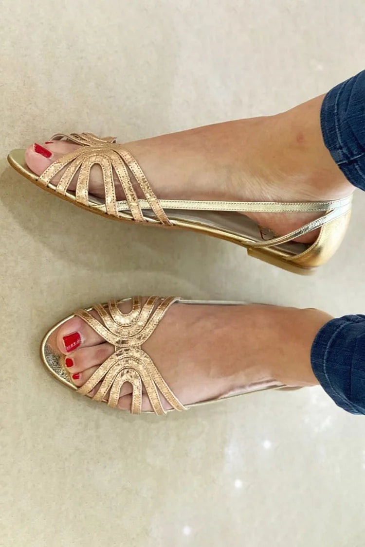 Eleonora | Luminous Summer Sandals in Gold