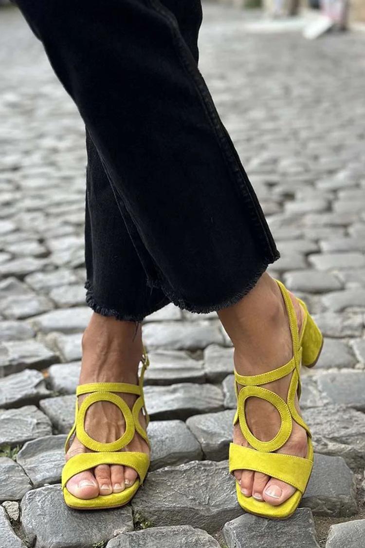 Valentina | Vibrant Heeled Sandals in Yellow