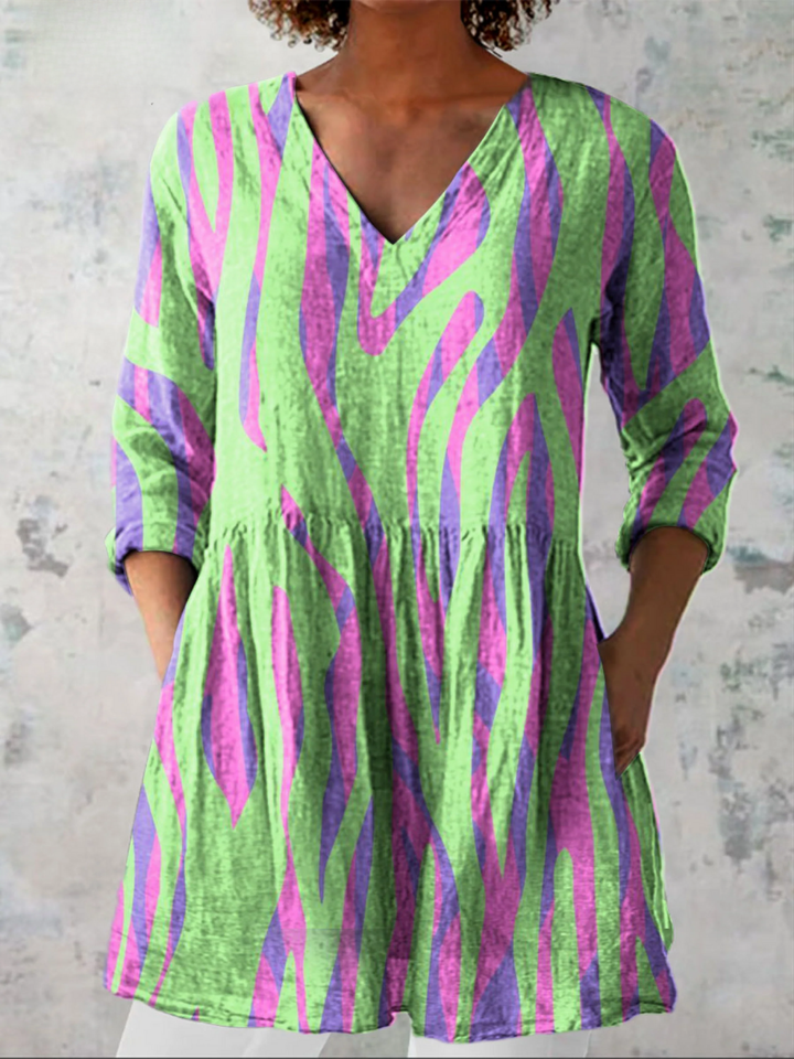 Mira | Long Blouse with a Bold Print