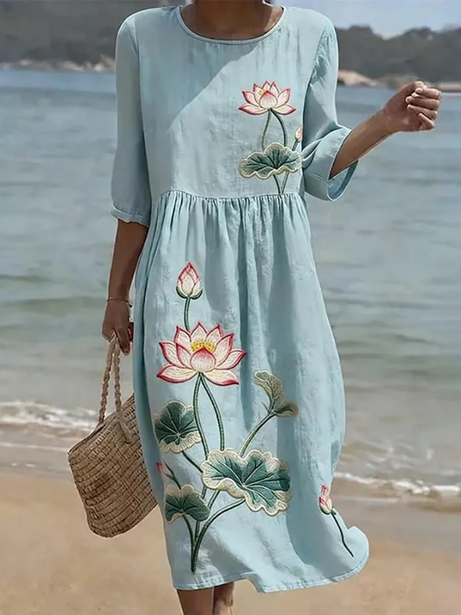 Casual Floral Print Dress