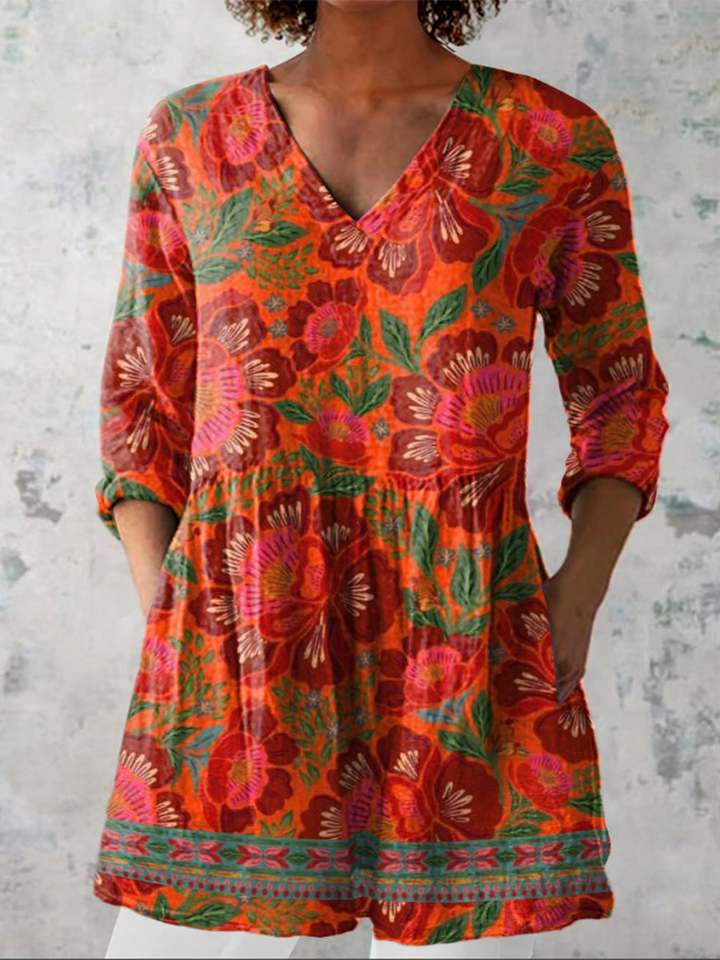 Kaia | Long Blouse with a Bold Print