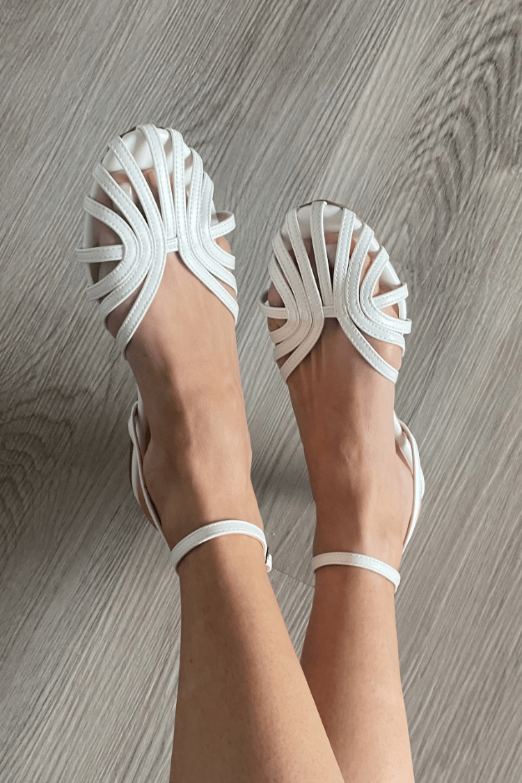 Vittoria | Embellished Metallic Sandals in Silver