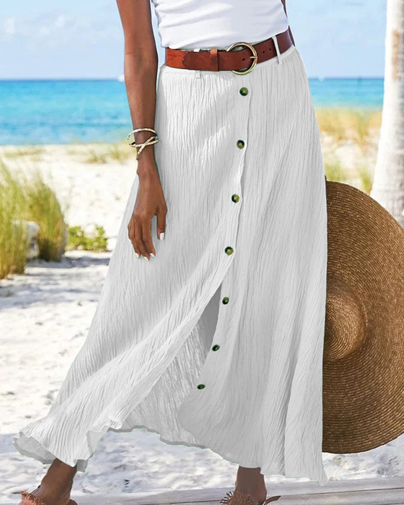 Syndy | Flowing Buttoned Skirt