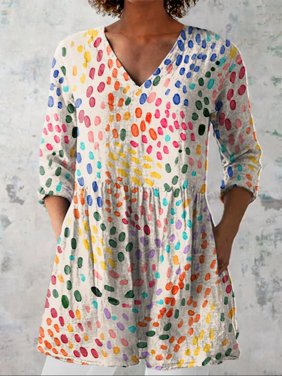 Noelle | Long Blouse with a Bold Print