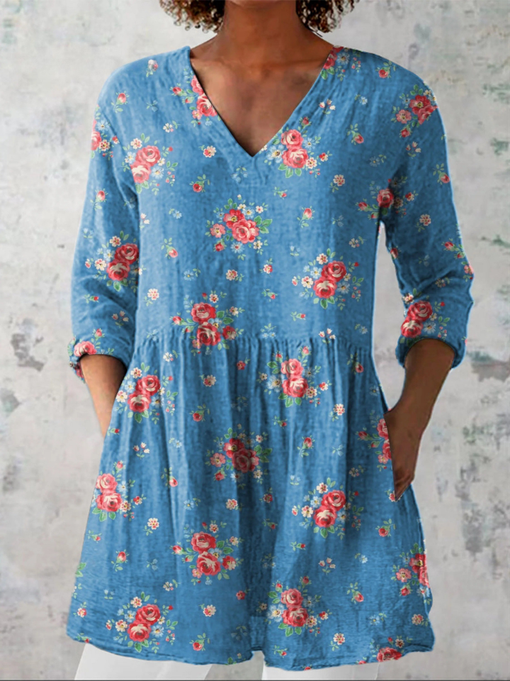 Ayla | Long Blouse with a Bold Print