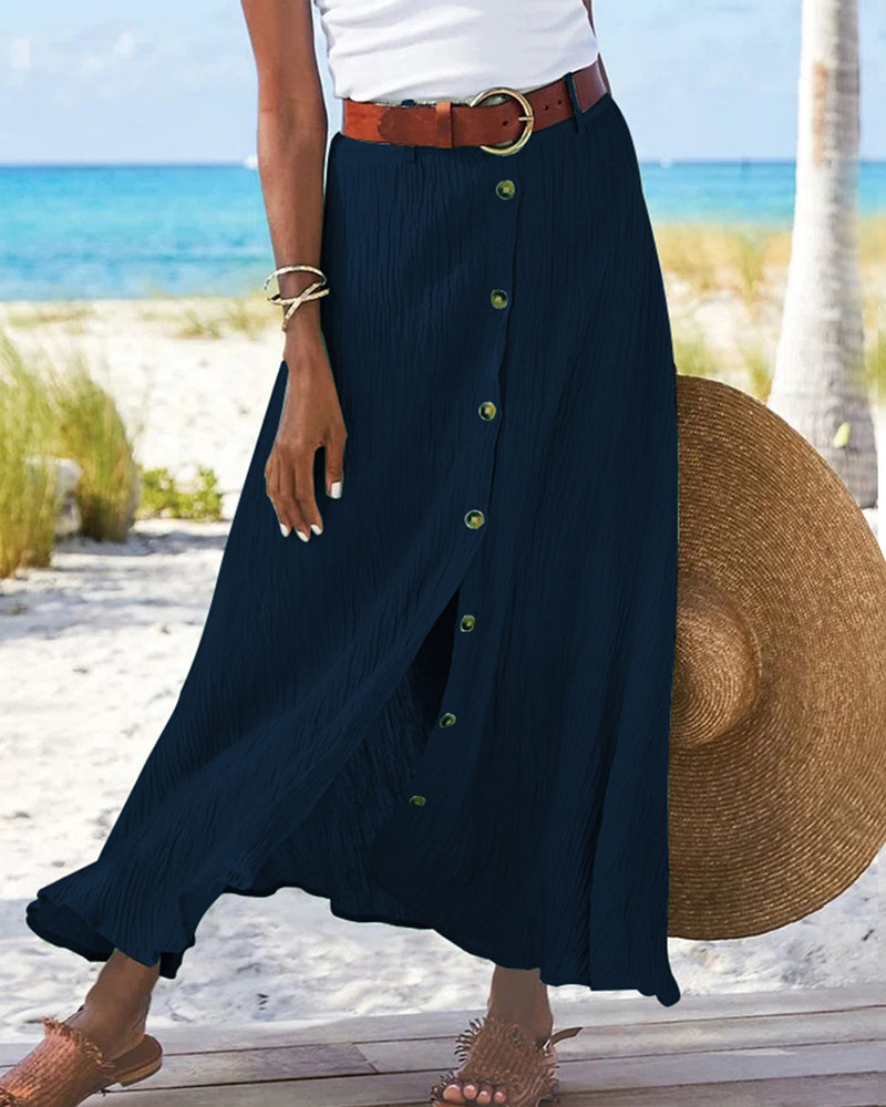 Syndy | Flowing Buttoned Skirt