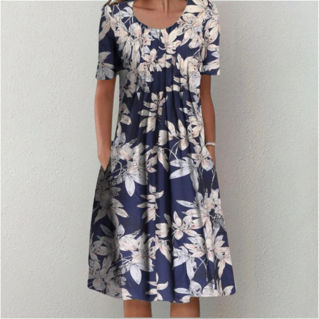 Hailey | Relaxed Elegant Floral Dress with Pockets