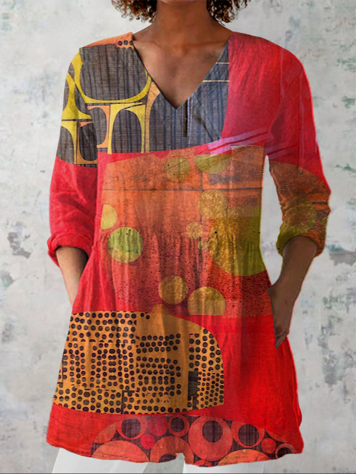 Skylar | Long Blouse with a Bold Print