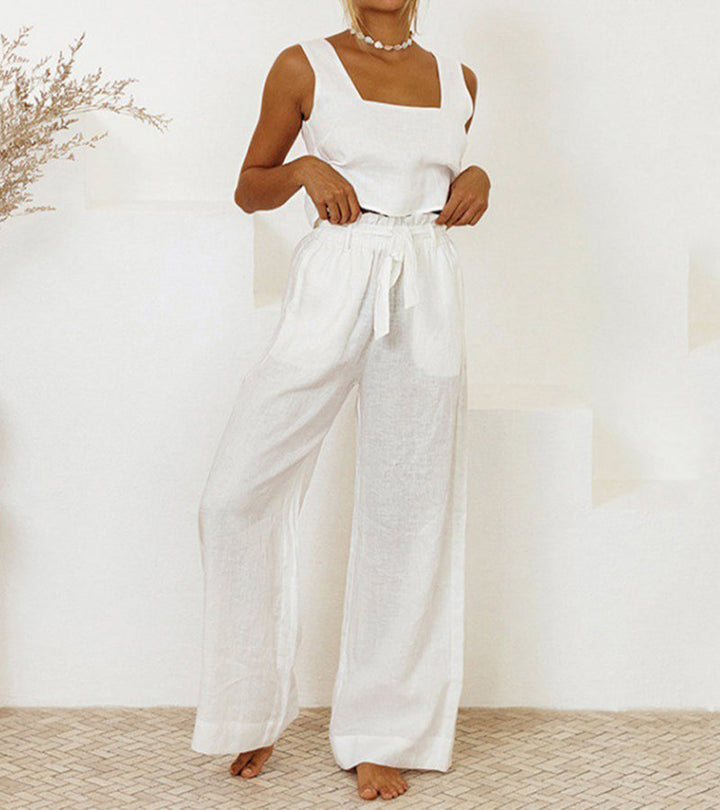 Megan | Minimalist Top & Flared Trousers Set