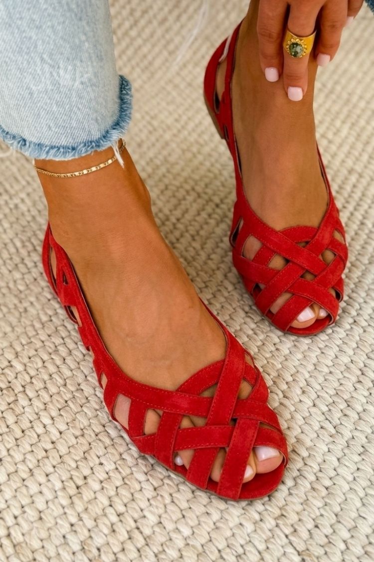 Caterina | Colourful Woven Sandals in Beige