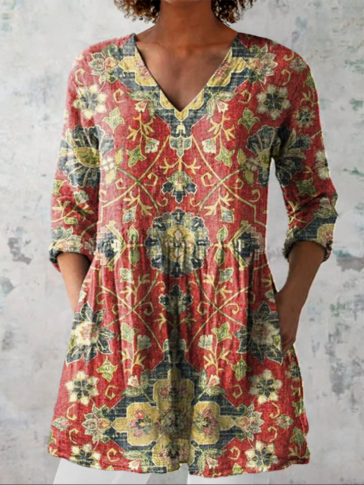 Wren | Long Blouse with a Bold Print