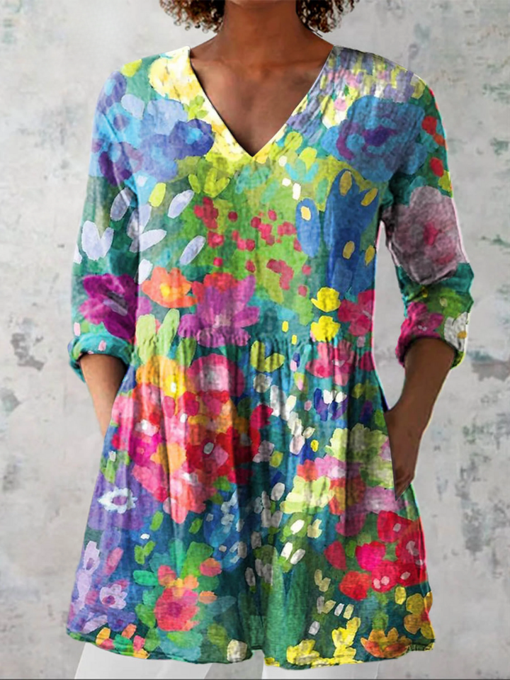 Eden | Long Blouse with a Bold Print