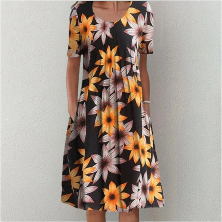 Hailey | Relaxed Elegant Floral Dress with Pockets