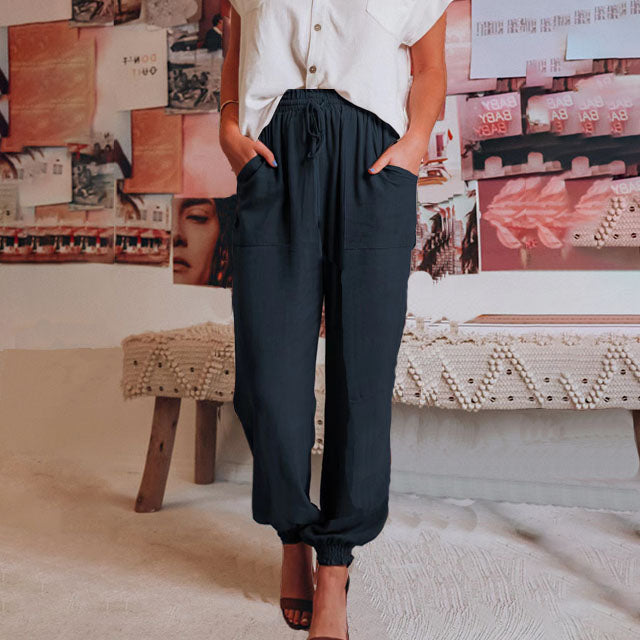 Kaeli | Elegant Drawstring Trousers