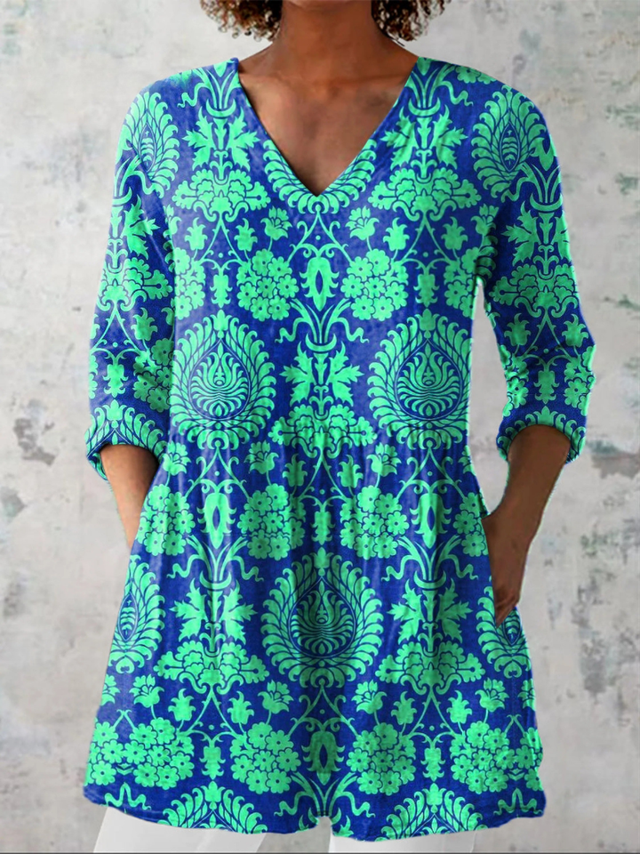 Romy | Long Blouse with a Bold Print