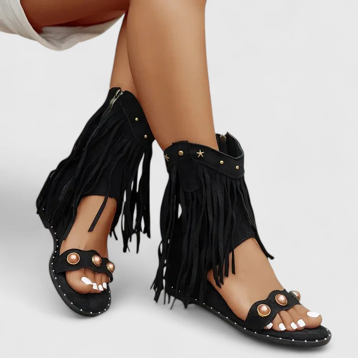 Eira | Chic Fringed Sandals