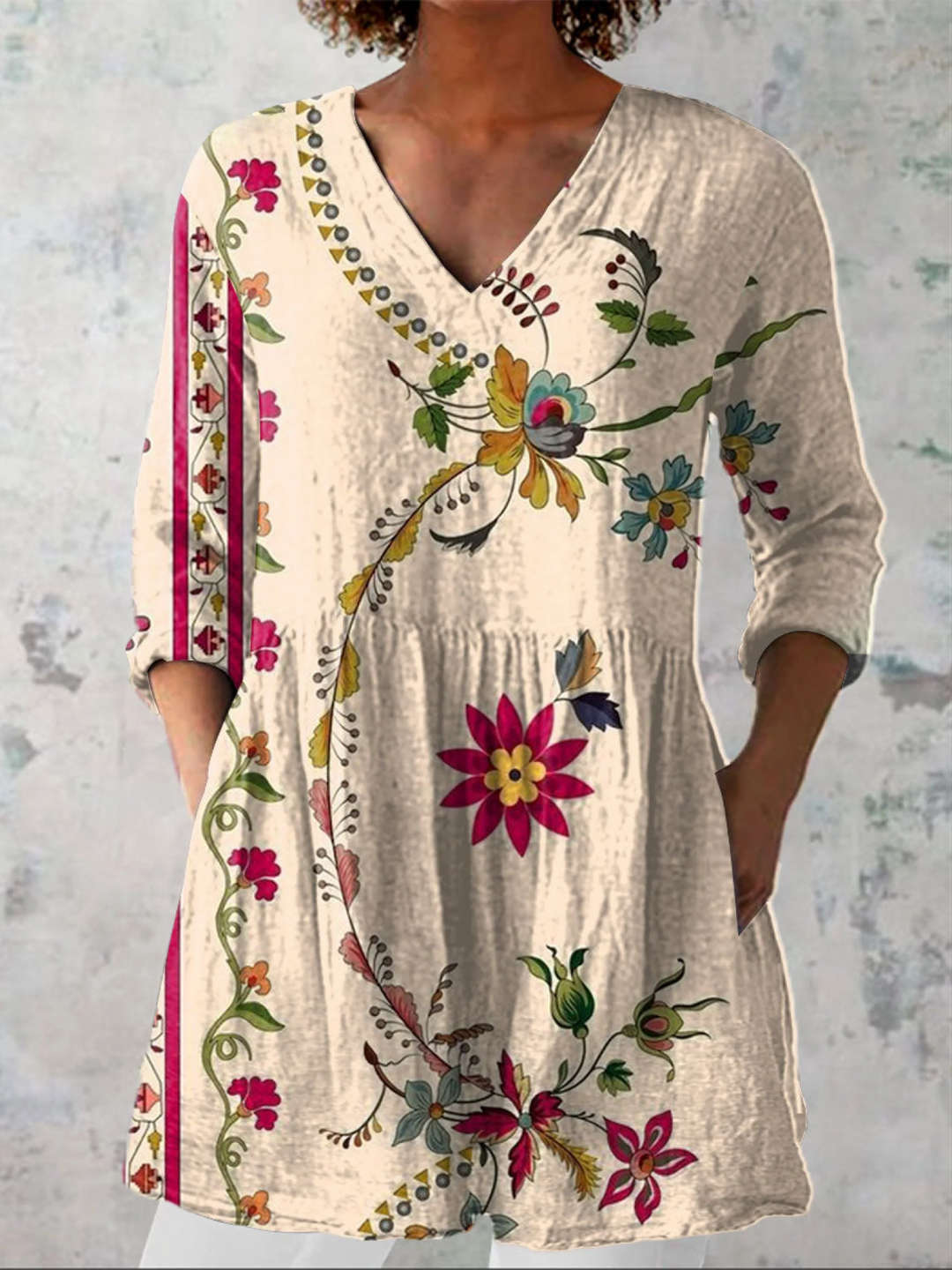 Aria | Long Blouse with a Bold Print