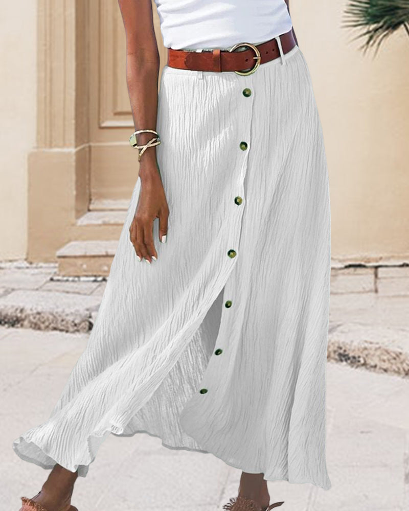 Syndy | Flowing Buttoned Skirt
