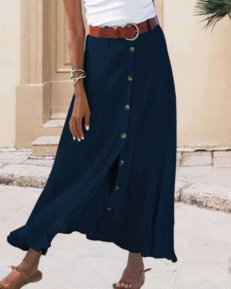 Syndy | Flowing Buttoned Skirt