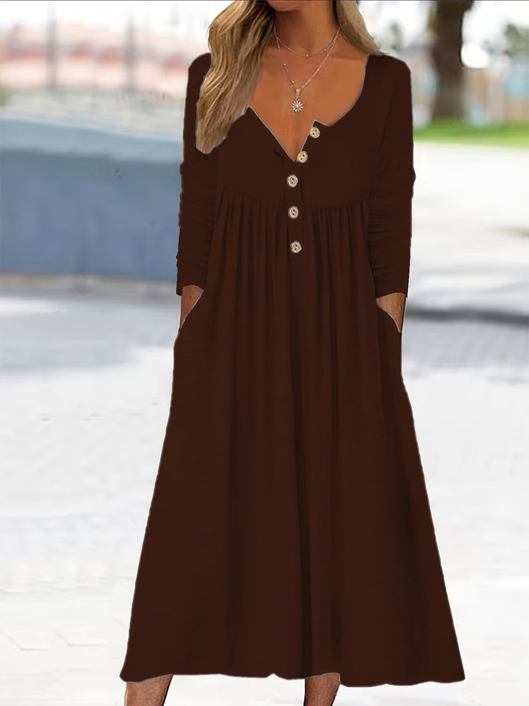 Zara | Front-Button Midi Dress