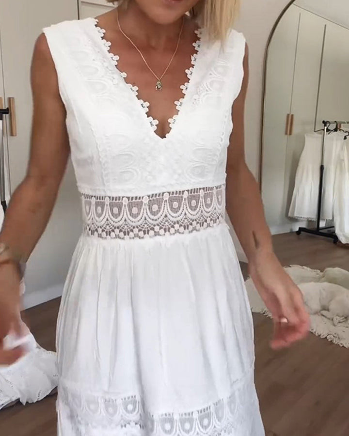 Circe | V-Neck Lace Cami Dress