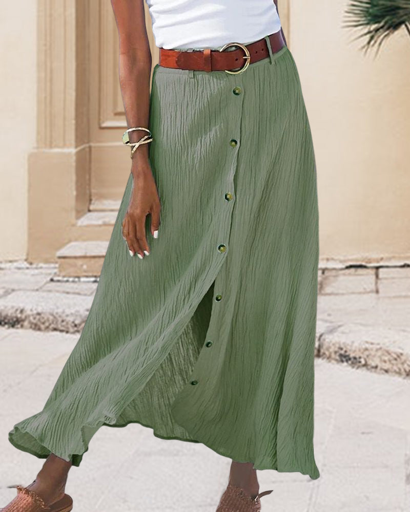 Syndy | Flowing Buttoned Skirt