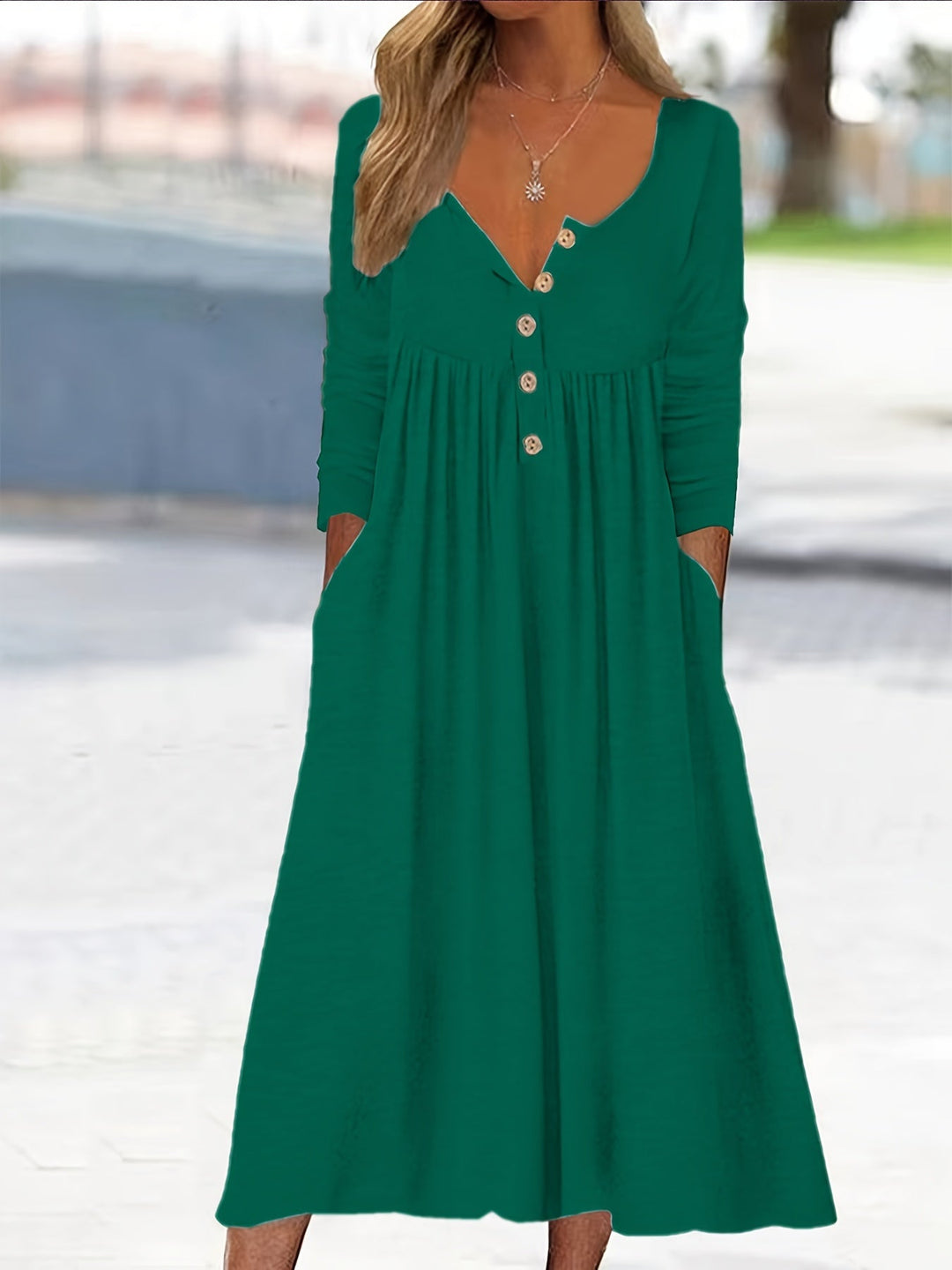 Zara | Front-Button Midi Dress