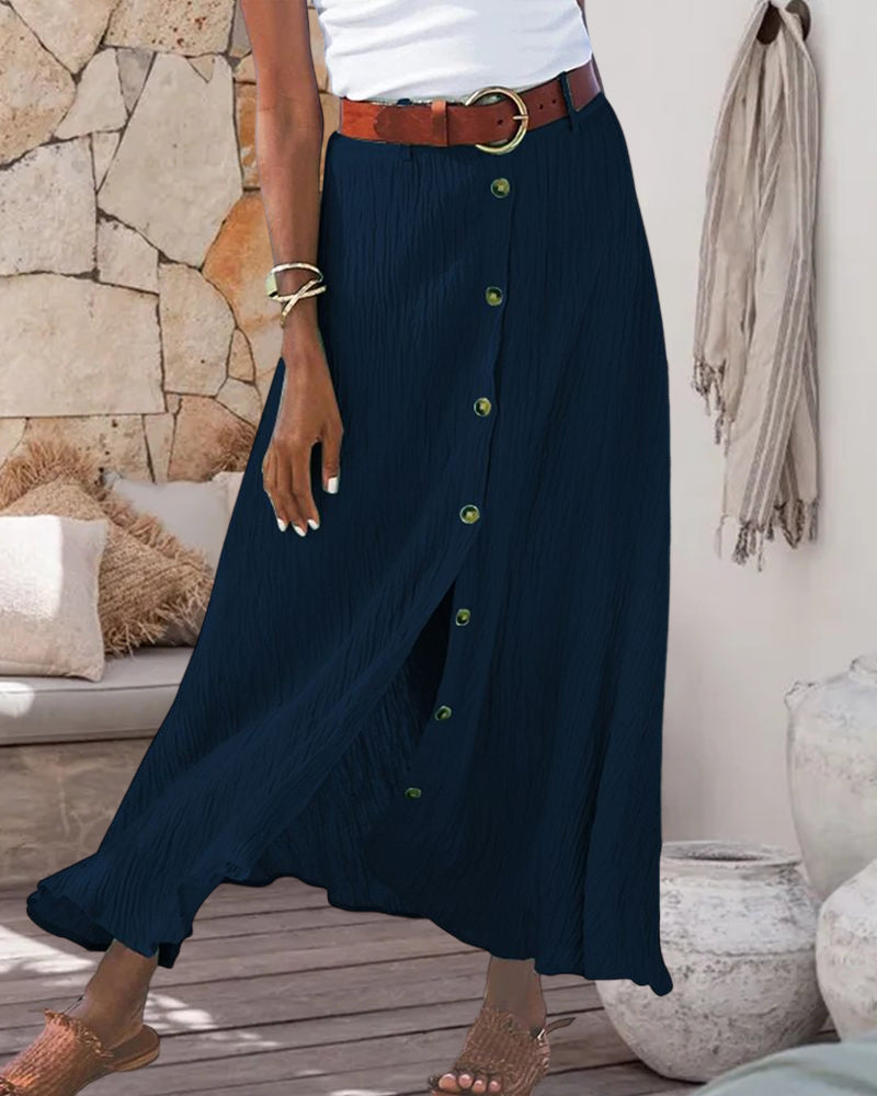 Syndy | Flowing Buttoned Skirt