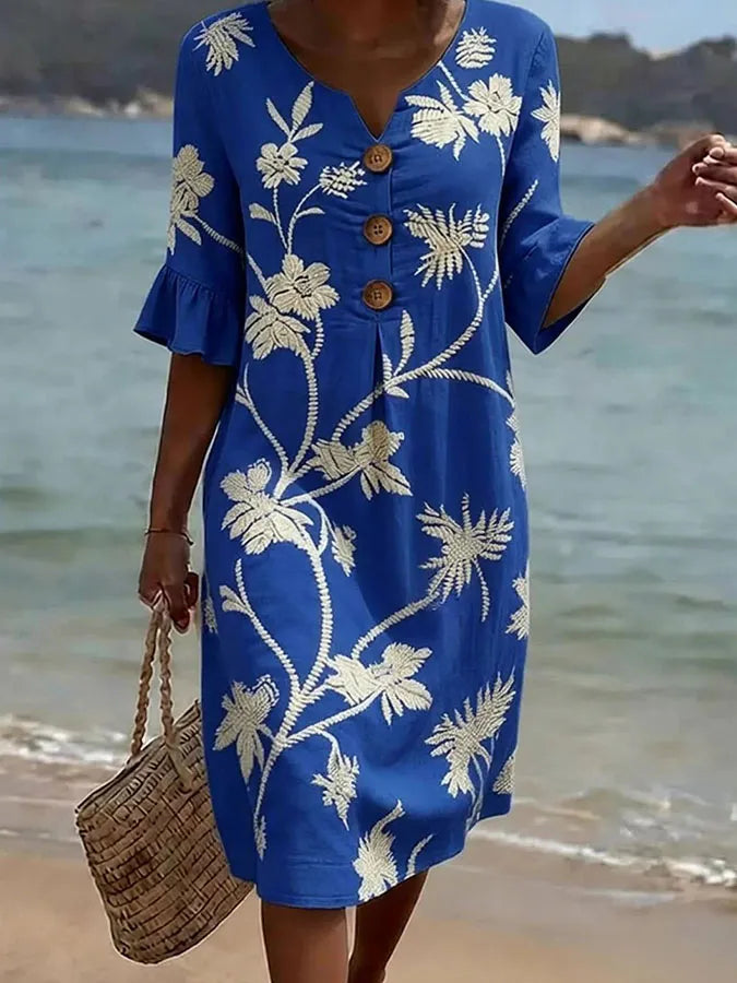 Casual Floral Print Dress
