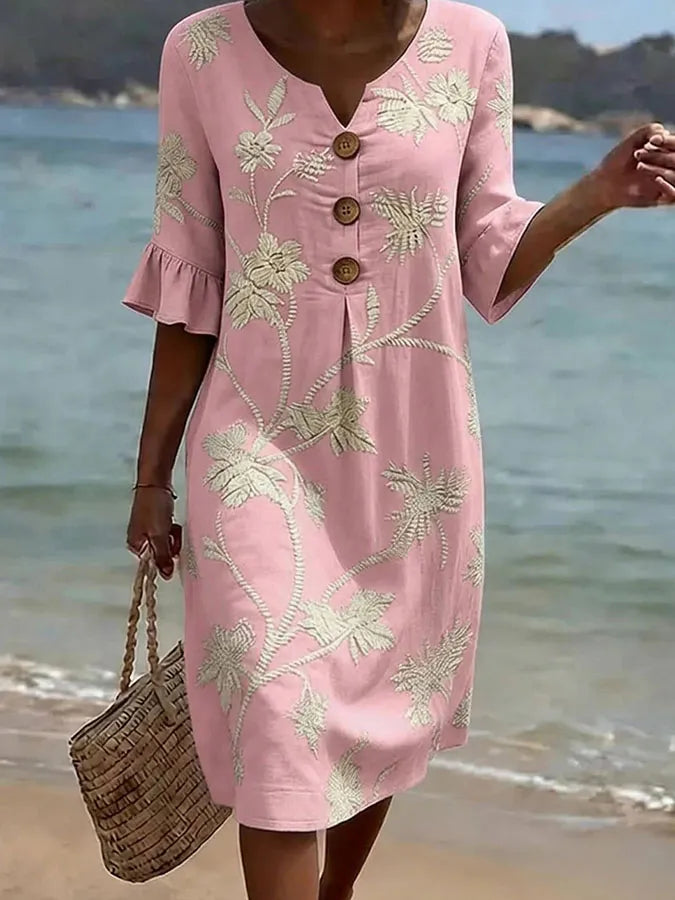 Casual Floral Print Dress