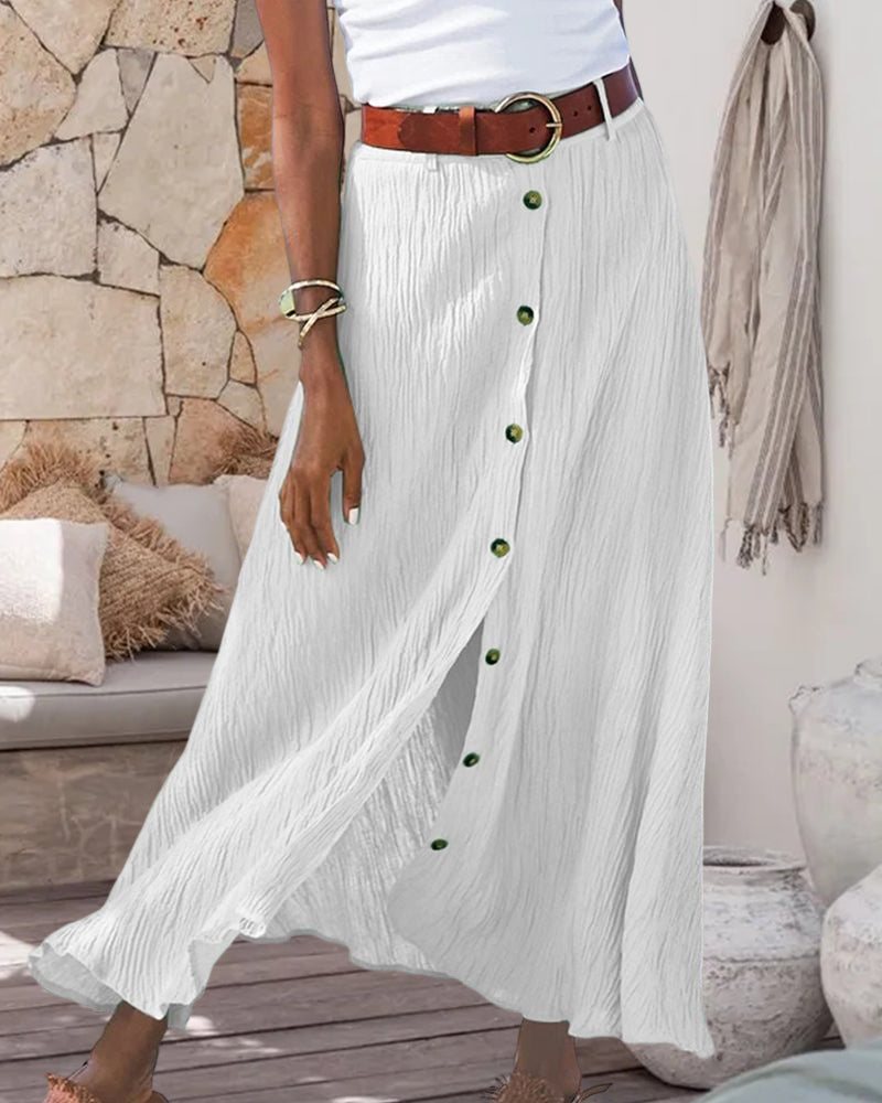 Syndy | Flowing Buttoned Skirt
