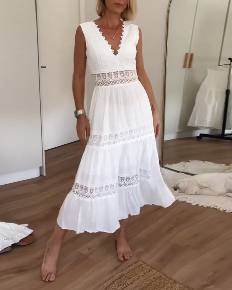 Circe | V-Neck Lace Cami Dress