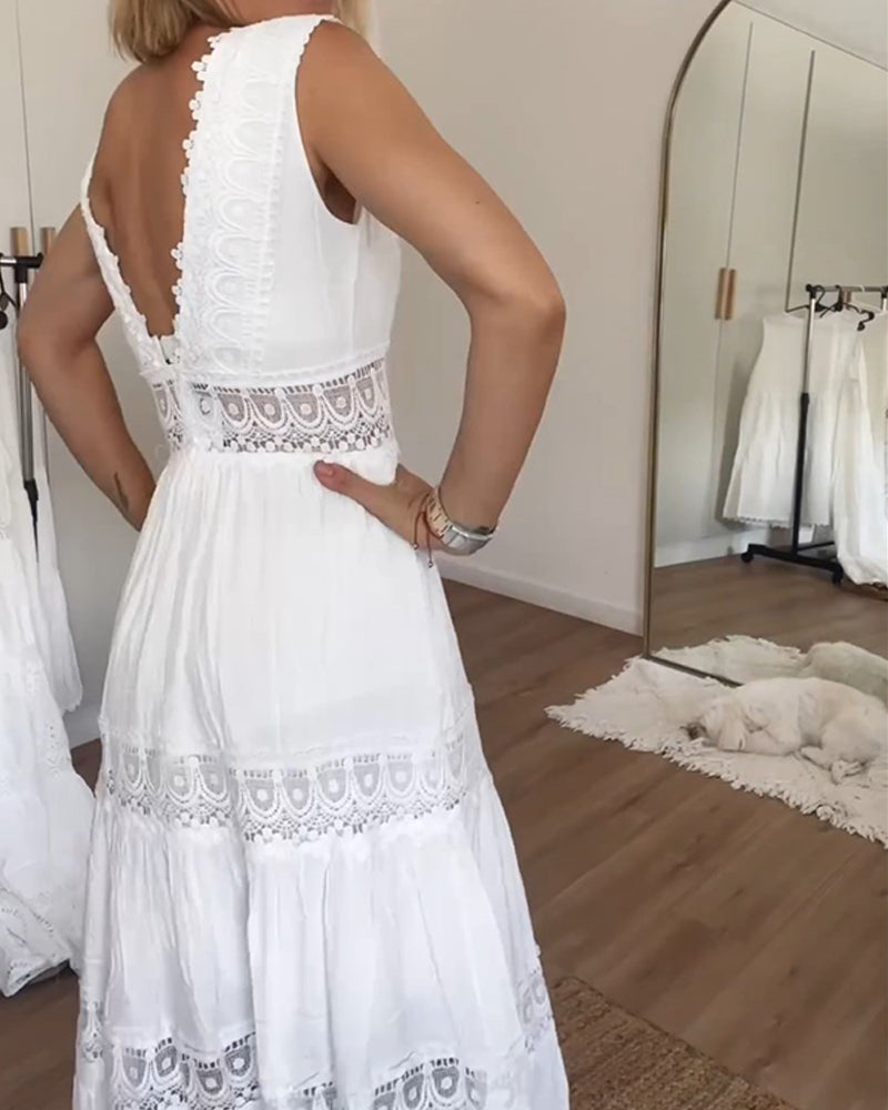 Circe | V-Neck Lace Cami Dress