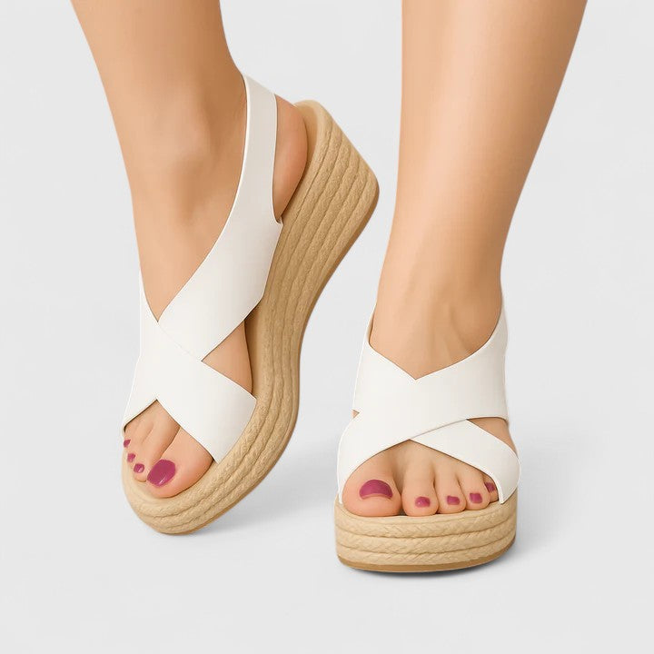 Bellany | Cross-Strap Wedge Sandals