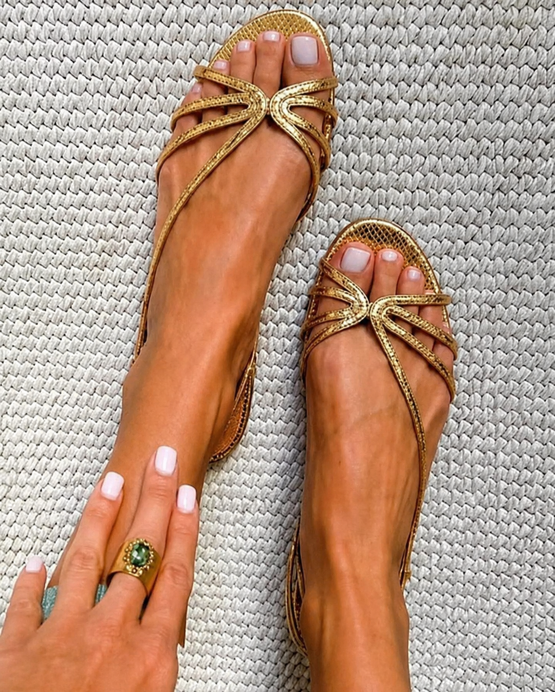 Ginevra | Elegant Summer Sandals in Gold