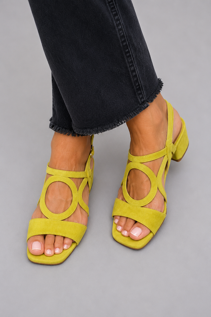 Valentina | Vibrant Heeled Sandals in Yellow