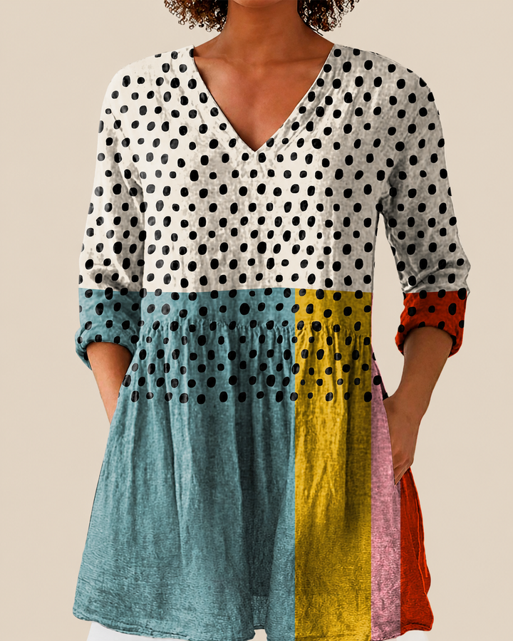 Nola | Long Blouse with a Bold Print