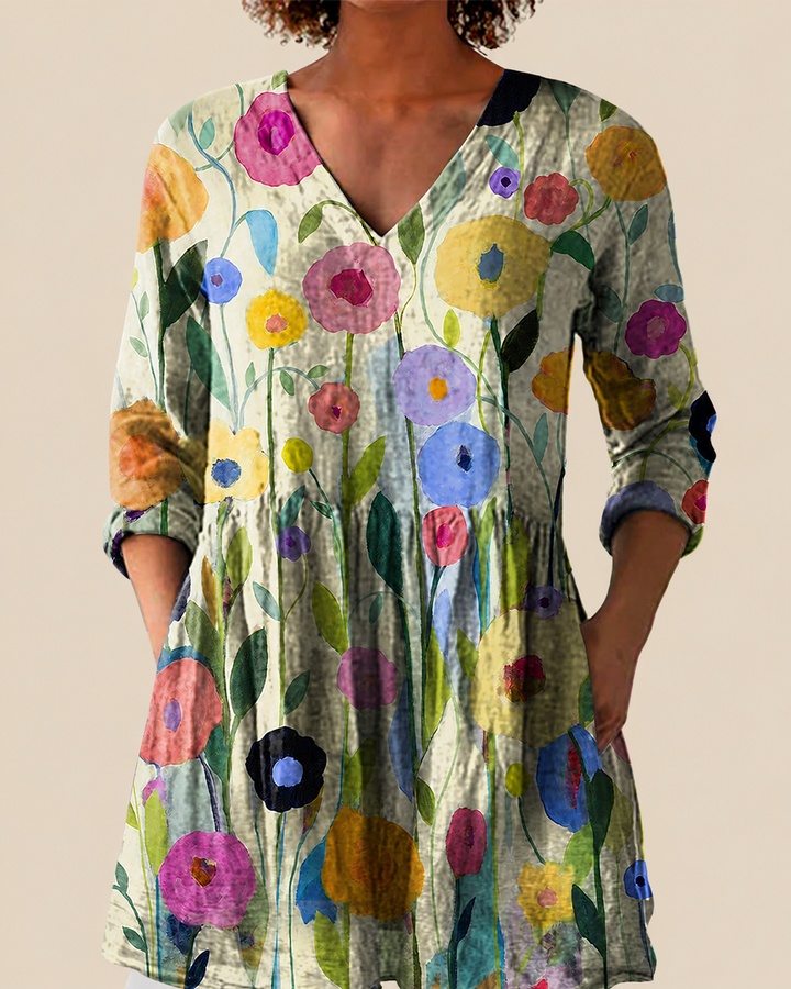 Remi | Long Blouse with a Bold Print