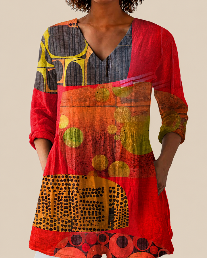 Skylar | Long Blouse with a Bold Print
