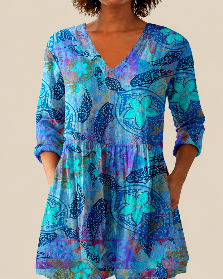 Riley | Long Blouse with a Bold Print