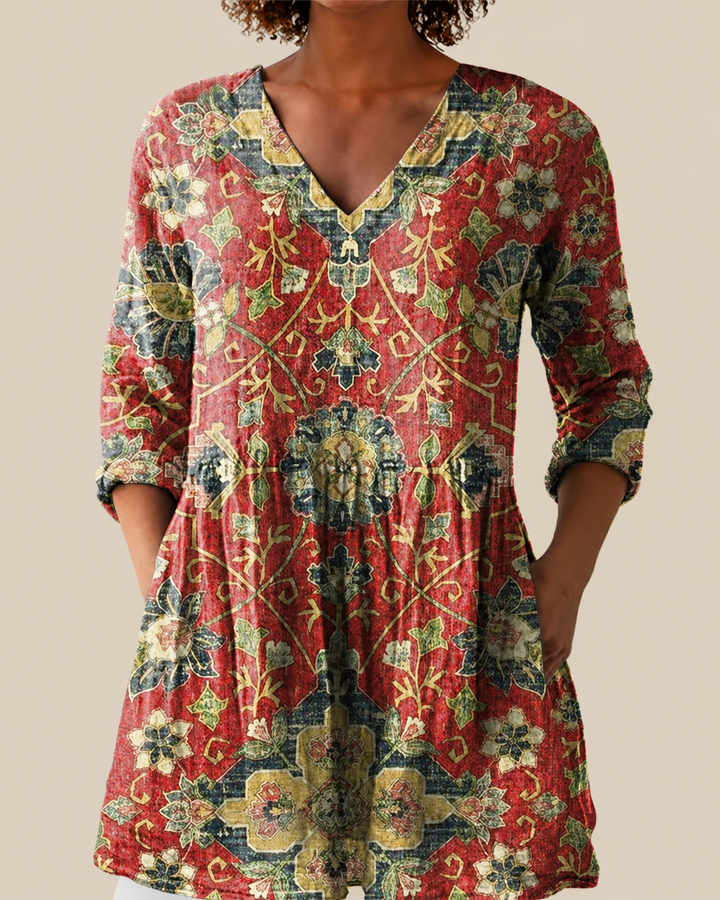 Wren | Long Blouse with a Bold Print
