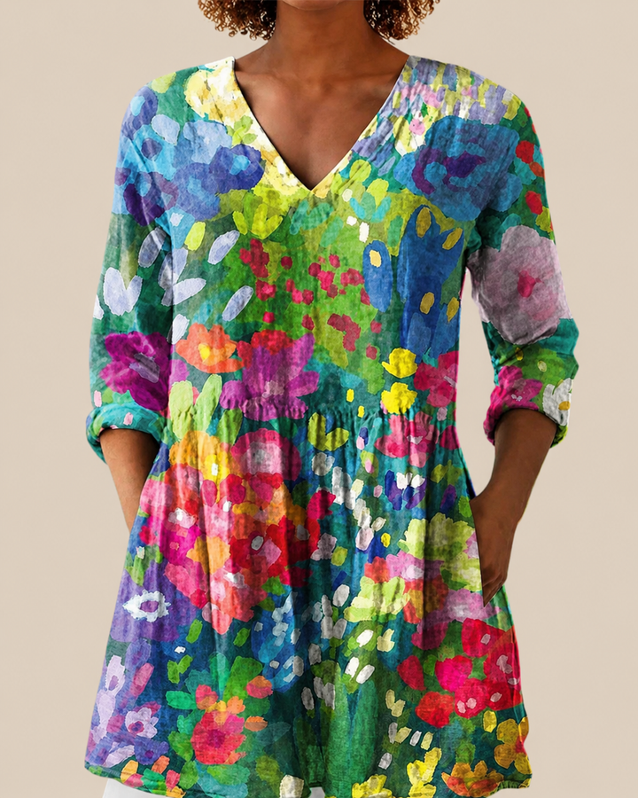 Eden | Long Blouse with a Bold Print