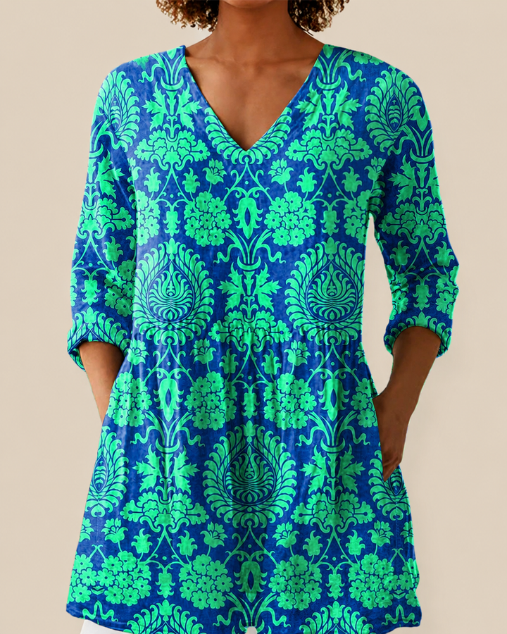 Romy | Long Blouse with a Bold Print