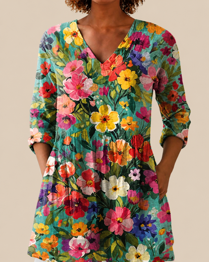 Keira | Long Blouse with a Bold Print