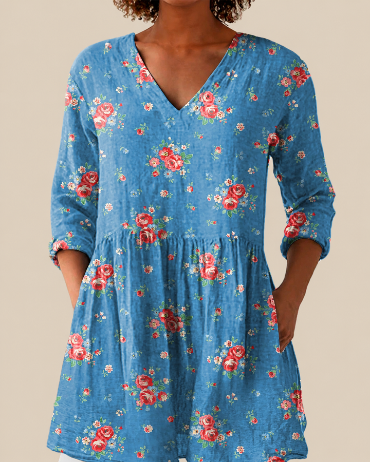 Ayla | Long Blouse with a Bold Print