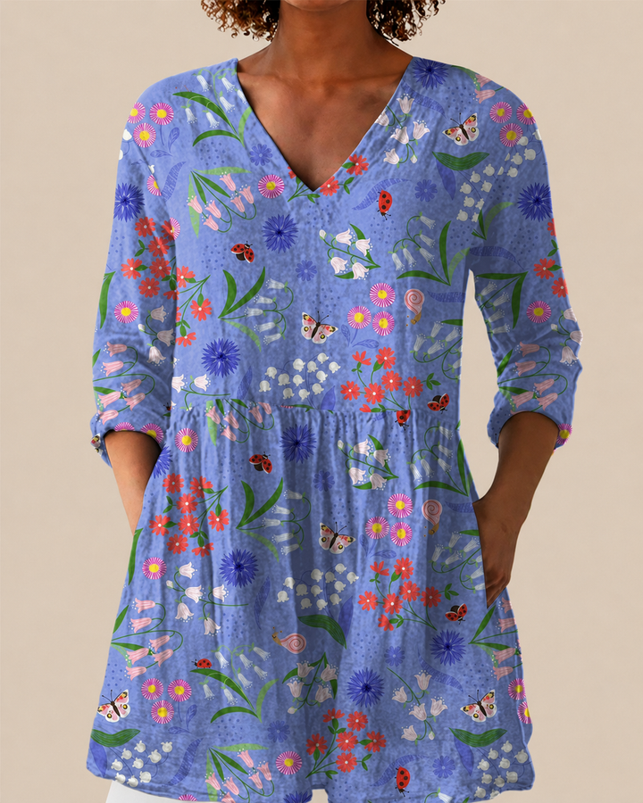 Amelie | Long Blouse with a Bold Print