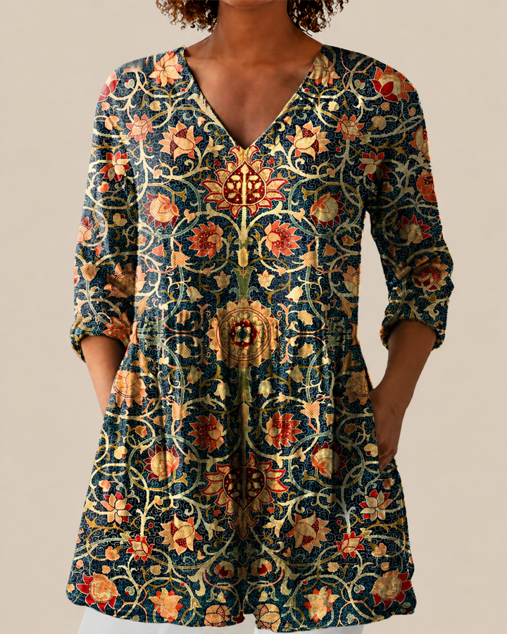 Liora | Long Blouse with a Bold Print