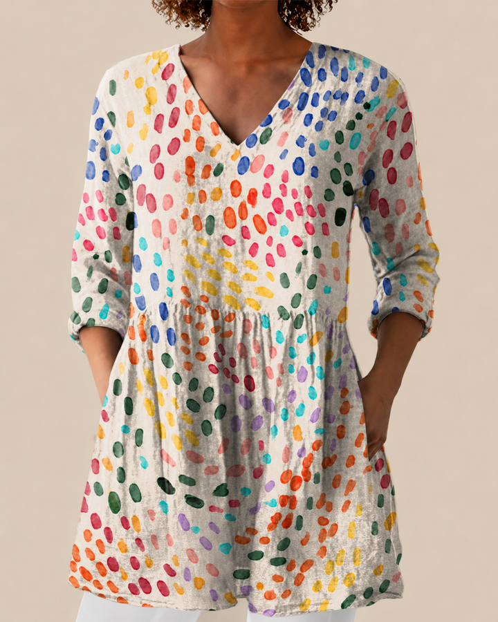 Noelle | Long Blouse with a Bold Print